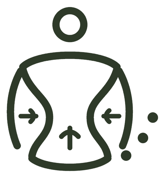 icono de hipopresivos: vacío abdominal y ascenso del diafragma